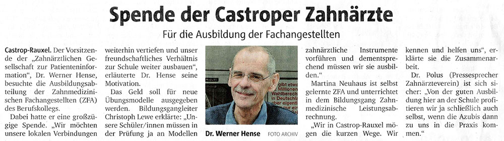 Presse - Zahnärzte in Castrop-Rauxel e.V. in 44575 Castrop-Rauxel